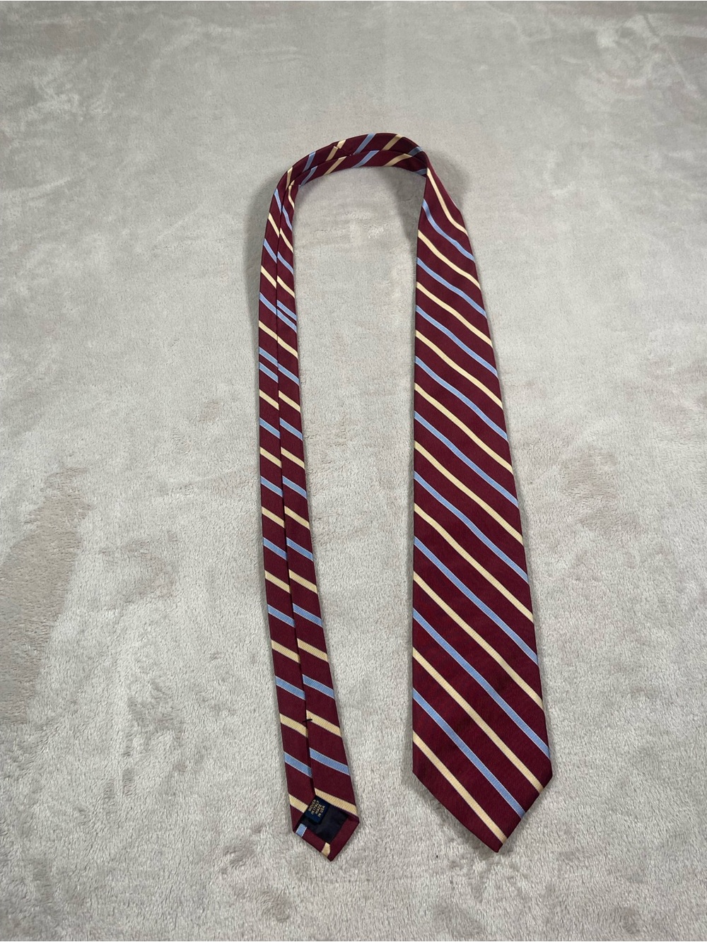 Brooks Brothers “Makers” Repp Diagonal Stripe Burgundy Silk Tie